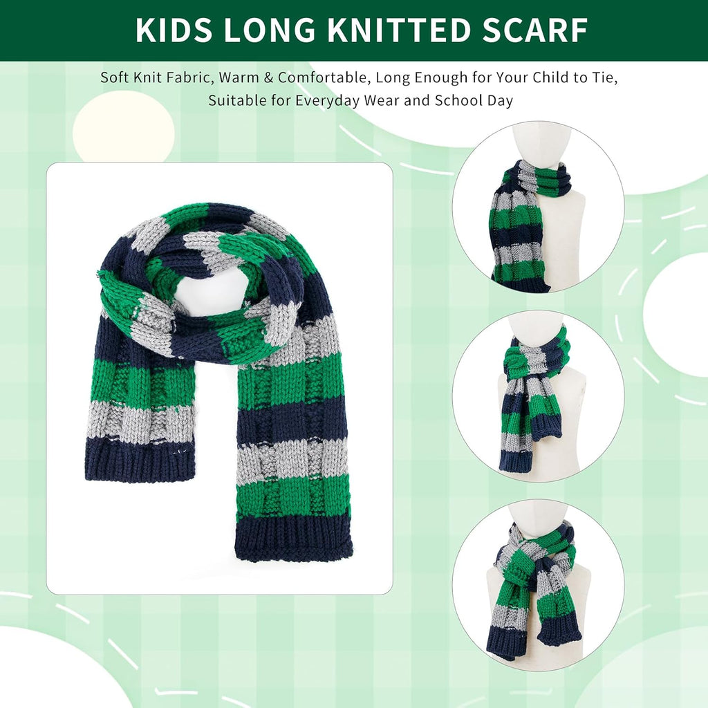 Toddler Boys Winter Pompom Beanie Hat Scarf and Gloves 3PCS Set for Girls | Kids Warm Fleece Lined Knitted Toddler