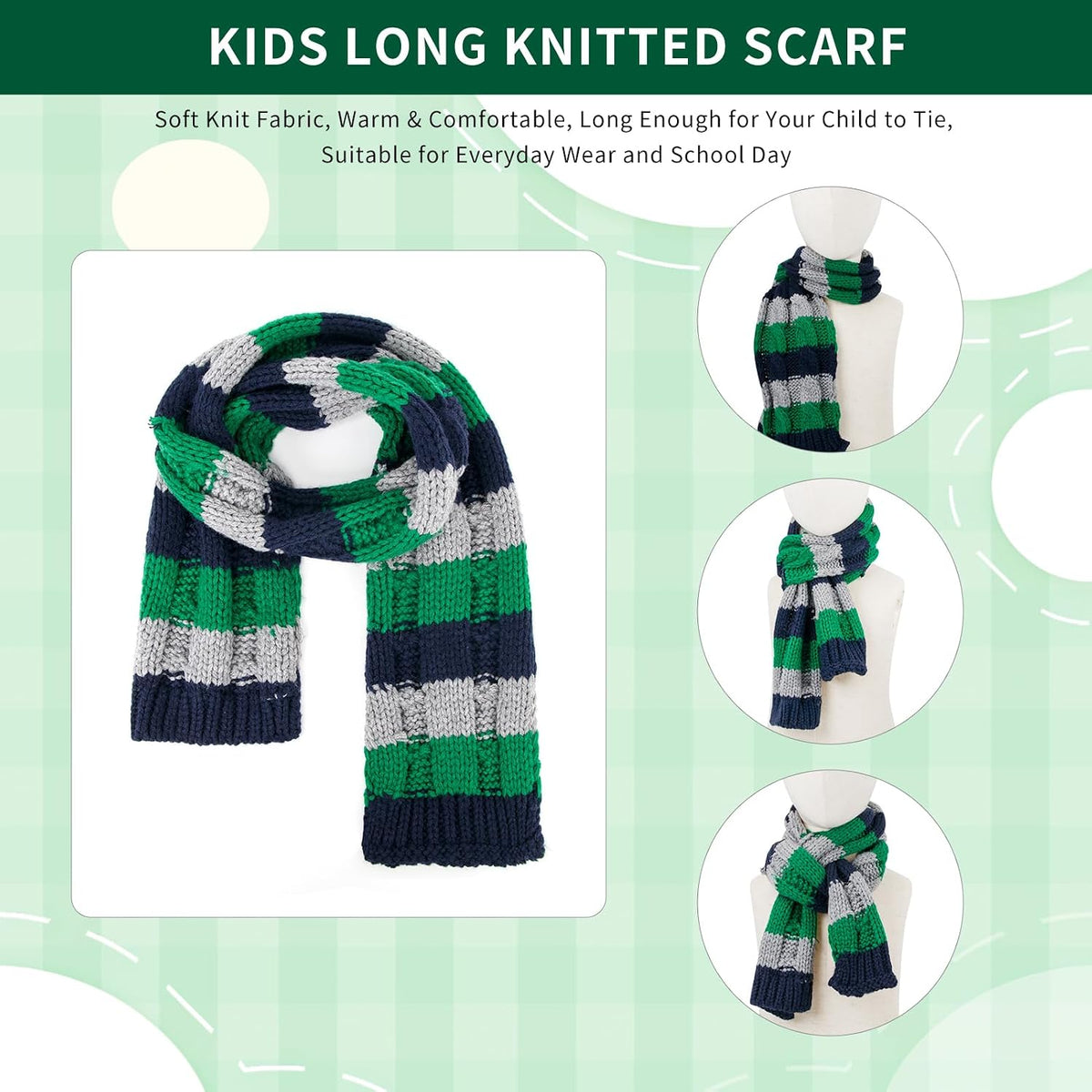 Toddler Boys Winter Pompom Beanie Hat Scarf and Gloves 3PCS Set for Girls | Kids Warm Fleece Lined Knitted Toddler
