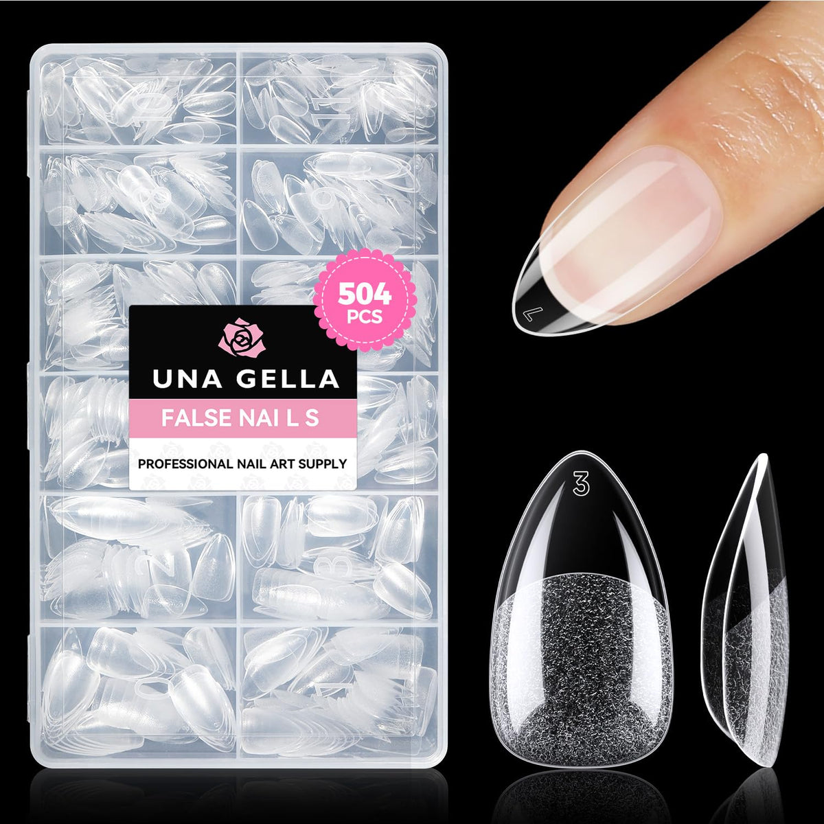 Short Almond Nail Tips 504PCS Short Fake Nails Soft Press Ons