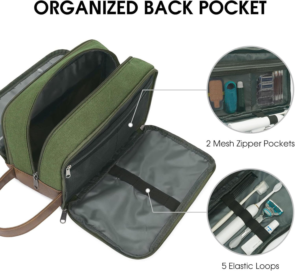 Travel Toiletry Bag for Men Large Toiletries Shaving Bag Water Resistant Hanging Dopp Kit Travel Accessories Bag for