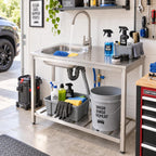 Stainless Steel Utility Sink, Freestanding Commercial Outdoor Utility Sink