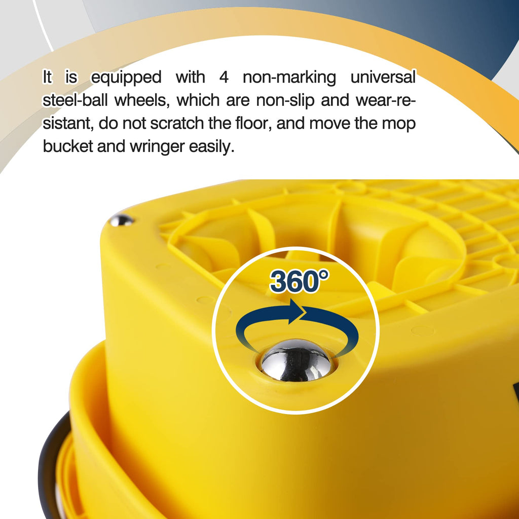 Commercial Mop Bucket with Wringer Portable Collapsible