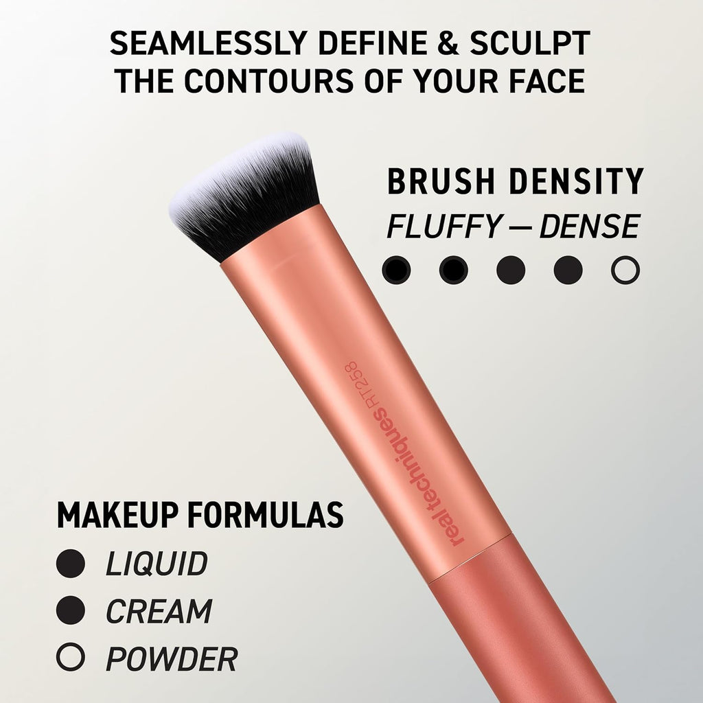 4 Piece Face Base Makeup Brush Set, For Concealer, Foundation, Contour, & Setting Powder, Makeup Brushes For Blending