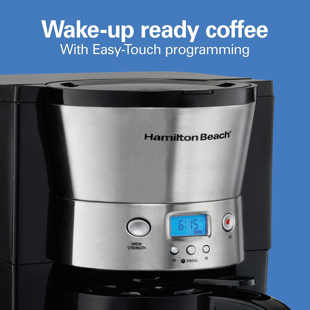 Programmable Drip Coffee Maker with 10 Cup Thermal Carafe | 3 Brewing Options | Auto Shutoff & Pause and Pour |