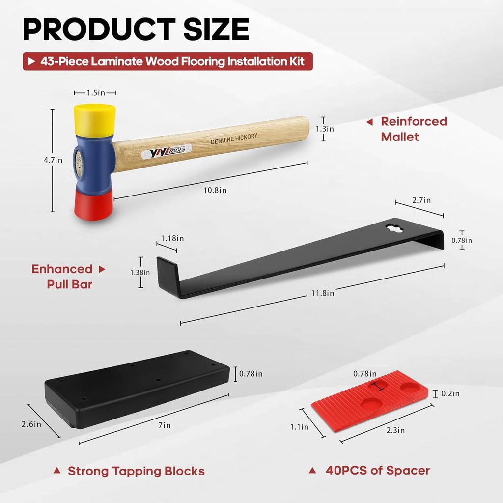 43Pcs Laminate Wood Flooring Installation Kit,LVP Installation Kit,Vinyl Flooring Tools with 40Pcs