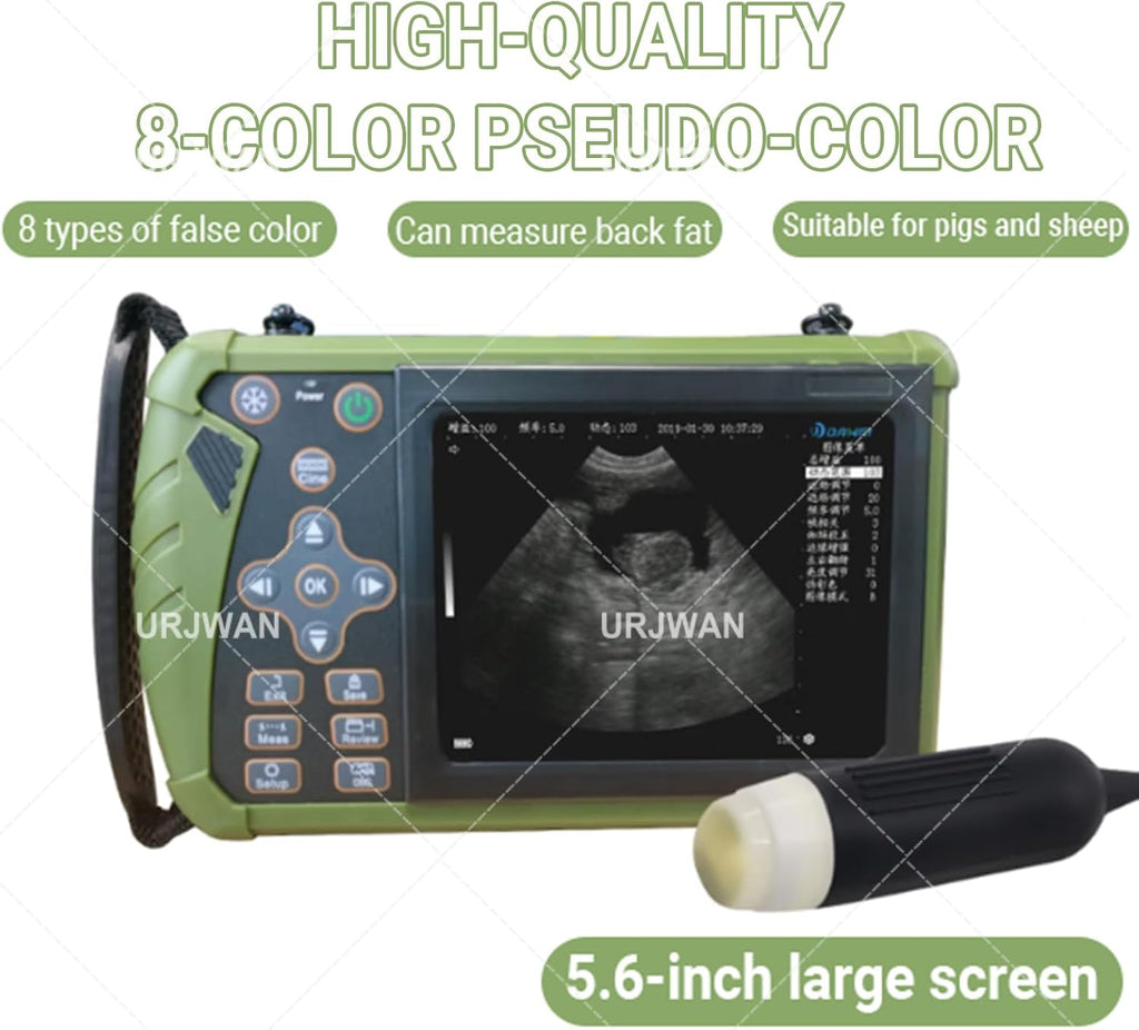 Portable Veterinary Handheld Ultrasound Machine, 3.5MHz Convex Probe, Waterproof Pregnancy Detector for Dogs, Pigs