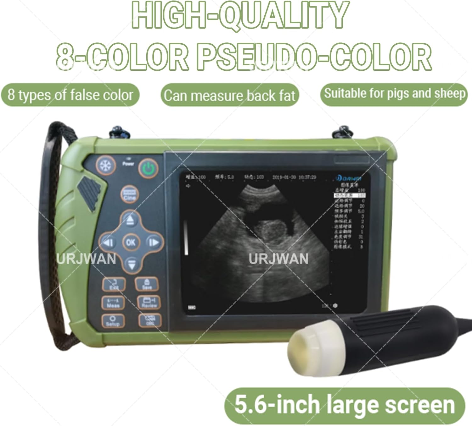 Portable Veterinary Handheld Ultrasound Machine, 3.5MHz Convex Probe, Waterproof Pregnancy Detector for Dogs, Pigs