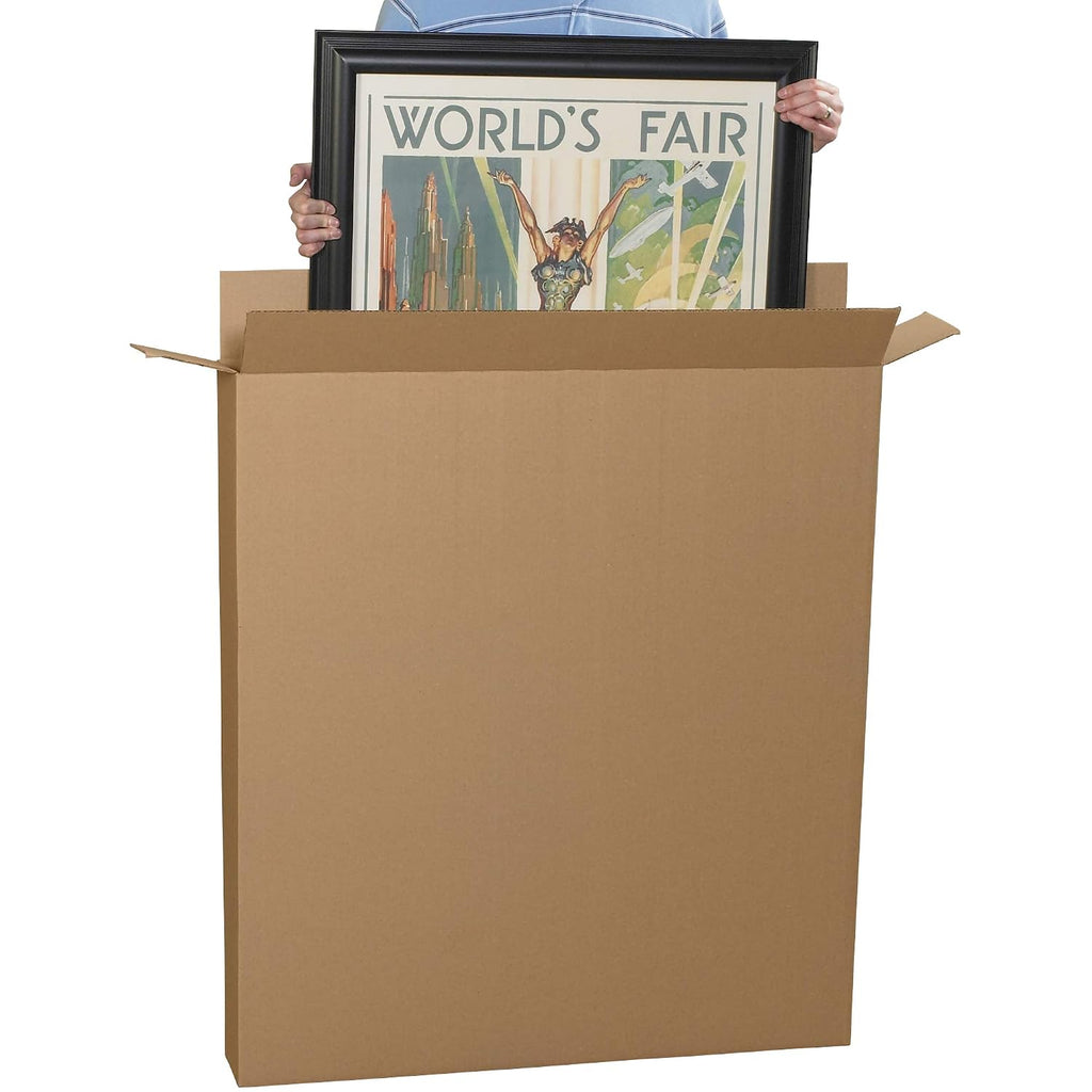 Side Loading Shipping Boxes Large 36"L x 5"W x 48"H 5-Pack - Corrugated Cardboard Box for Moving, Mailing, Packing