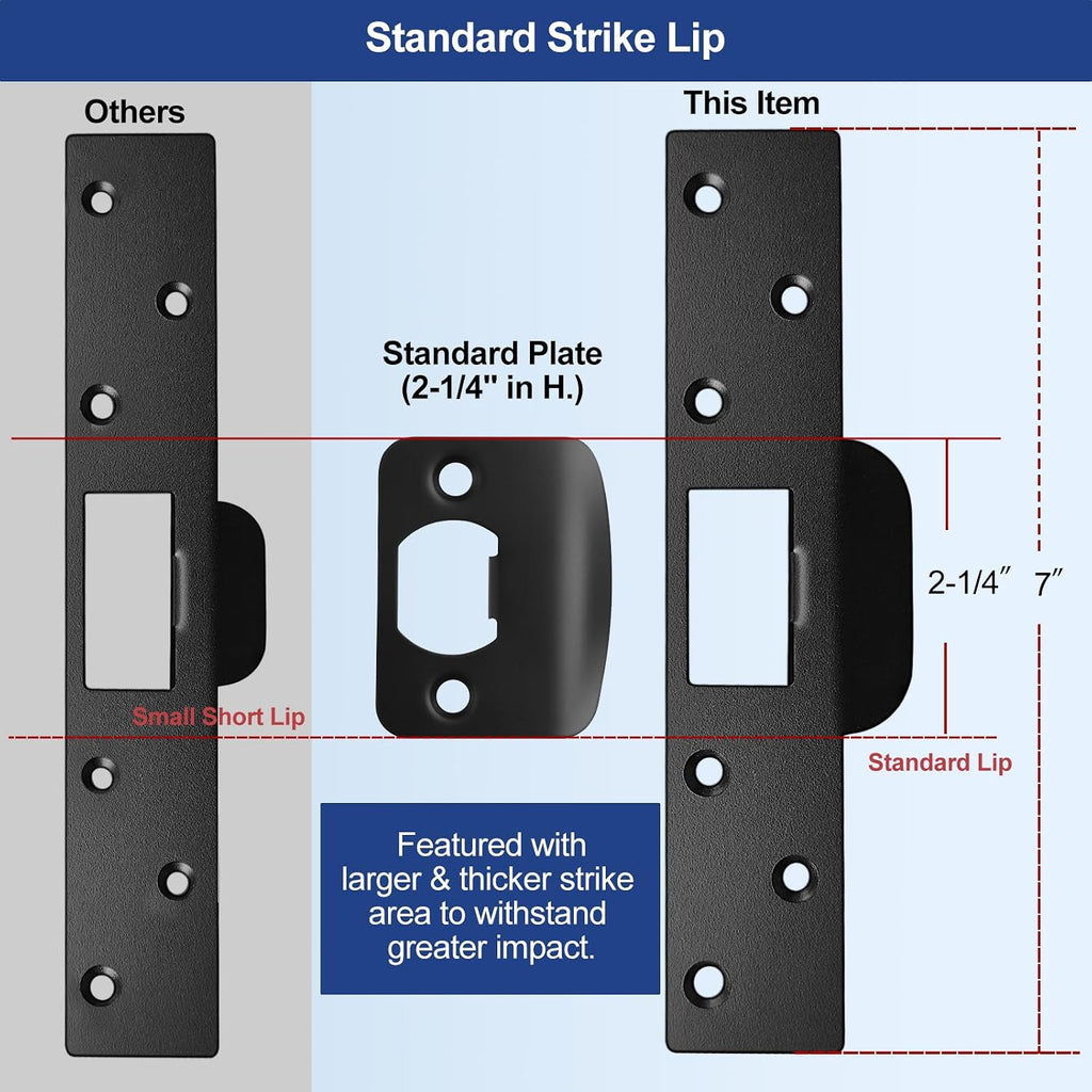 Extra-Long Door Strike Plate, Extended Length/Height