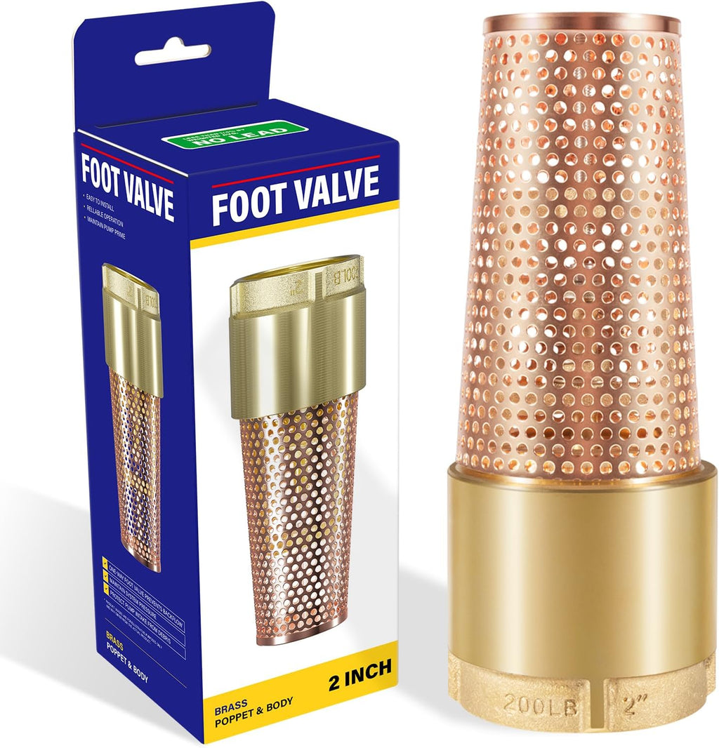 2 Inch Foot Valve for Irrigation Pump, One-Way With ZEBRA MUSSEL Strainer