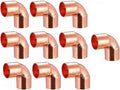 (10) EZ-FLUID 1/2" C X C LF Short Radius Copper 90 Degree Elbow Pressure Copper Fitting with Sweat Solder Connection
