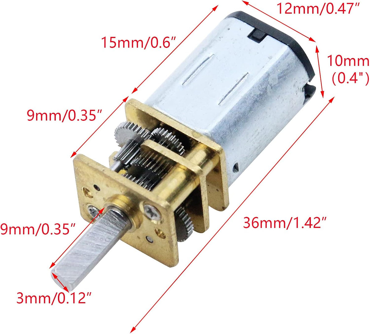 Antrader 30 RPM DC 6V GA12-N20 Micro DC Geared Electric Motor