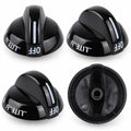 4 Pack 316220009 Range Burner Control Knobs Black Fit for Frigidaire Stove