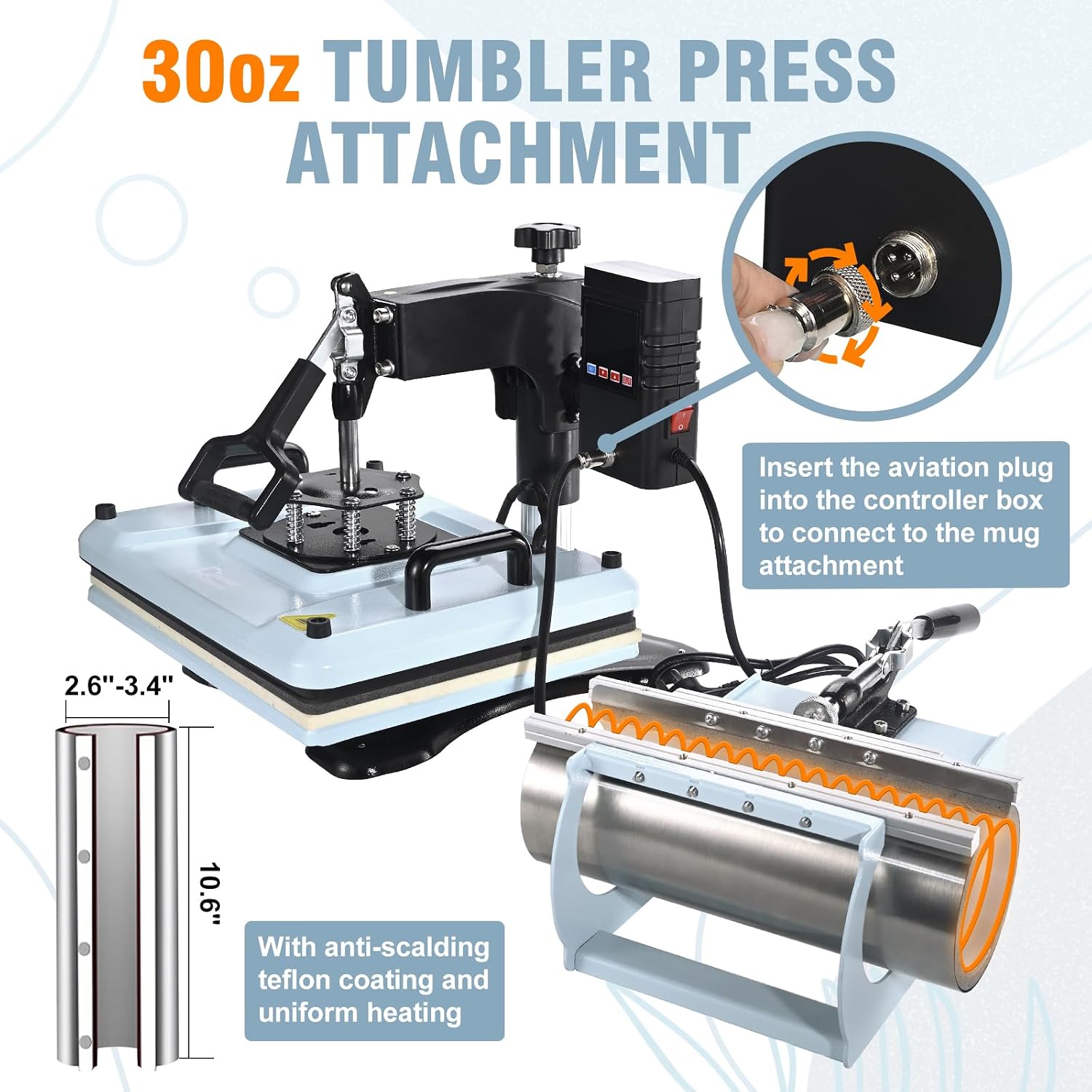 Heat Press Machine 12x15 Inch, 360° Swing Away 5 in 1 Heat Transfer Machine, Multifunctional Heat Transfer Press
