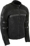 MPL2775 Black Armored Textile Motorcycle Jacket for Women - All Season Jacket w/Removable Liner