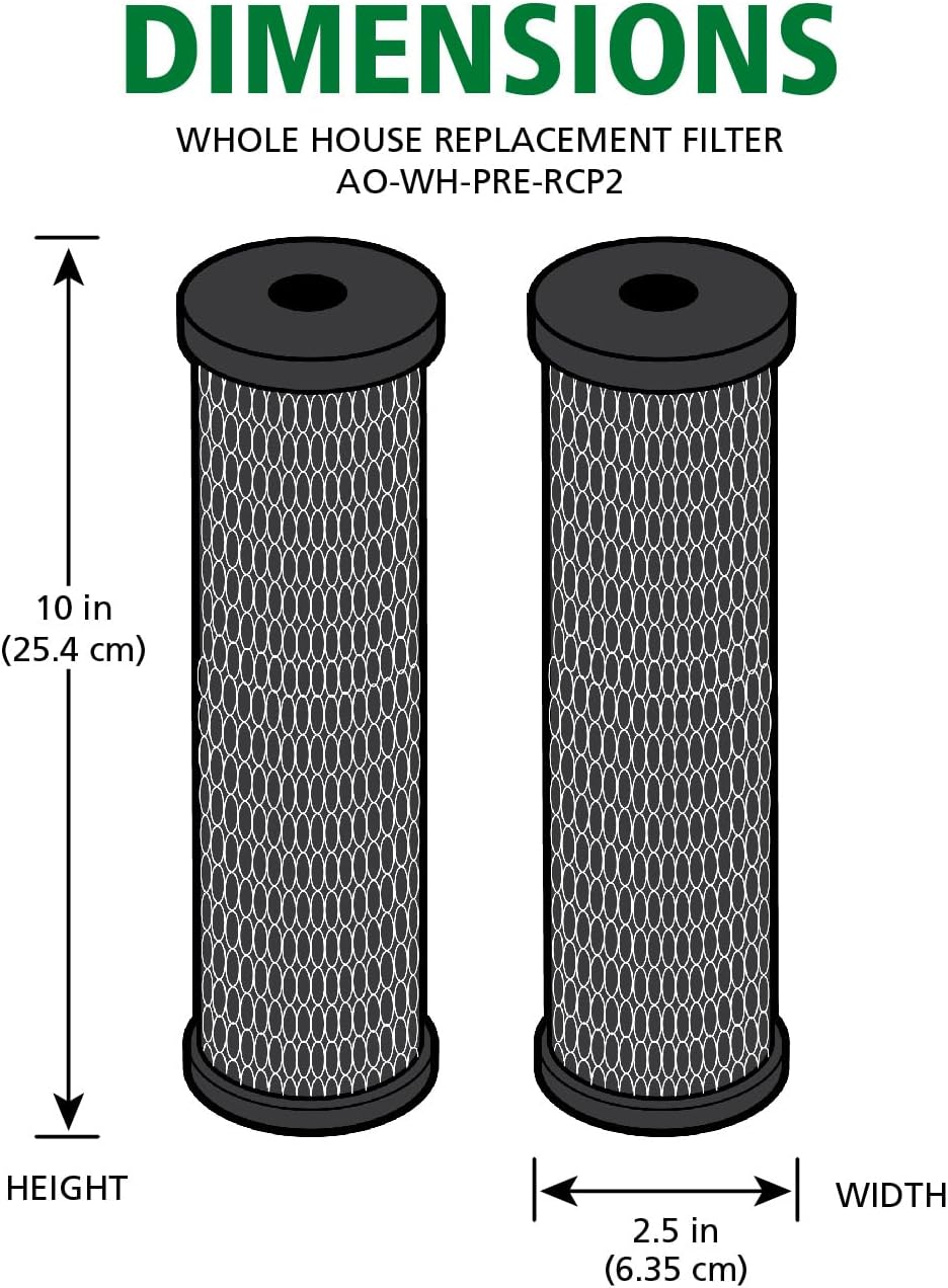 2.5"x10" 5-Micron Carbon Wrap Sediment Filter | AO-WH-PRE-RCP2 | NSF Certified | Fits AO-WH-PREV or AO-WH-PRE Whole