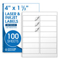 4" X 1.33" Matte White Printable Address Labels (100 Sheets, 1400 Stickers)