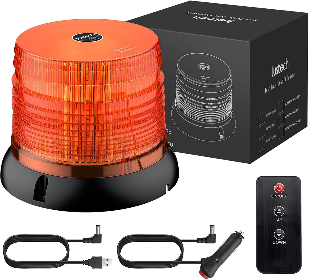 72 LED Remote Strobe Light Rechargeable Magnetic Emergency Flashing Warning Lights with 6 Flash Modes & IP65