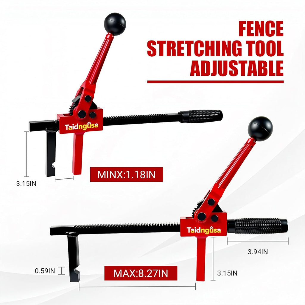Fence Stretcher Tool - 9" Ratchet, Alloy Steel, One-Person Use