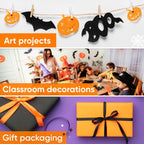 36" x 1200" (100 ft) Halloween Crafts Kraft Paper Rolls Set, 45 Lbs - Orange, Black Kraft Paper - Made in USA Colored