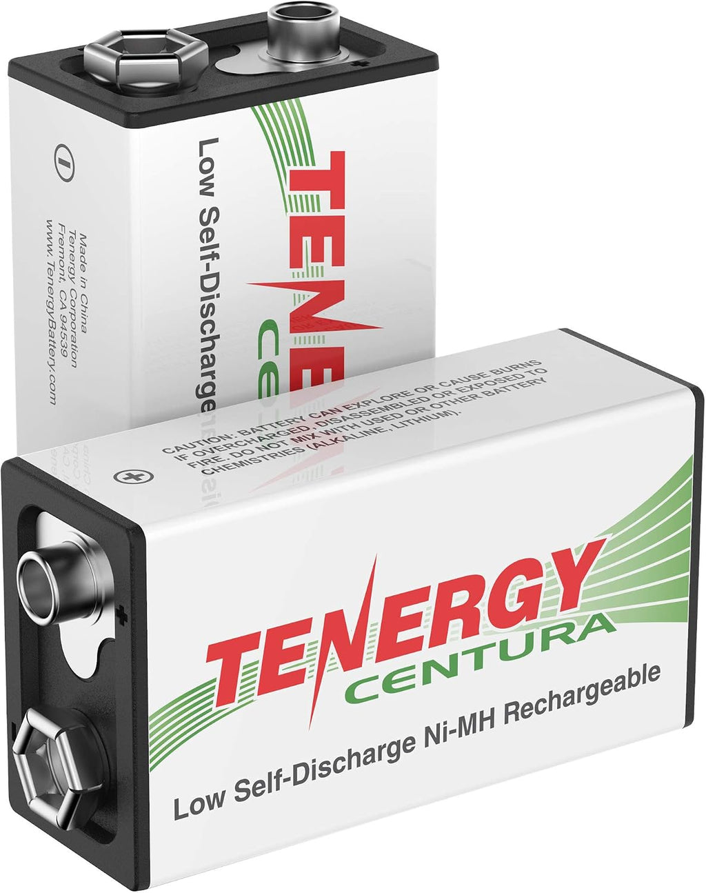 Centura 9V NIMH Rechargeable Batteries, 200mAh Low Self-Discharge Square Battery for Smoke Alarm/Detector, 2 Pack