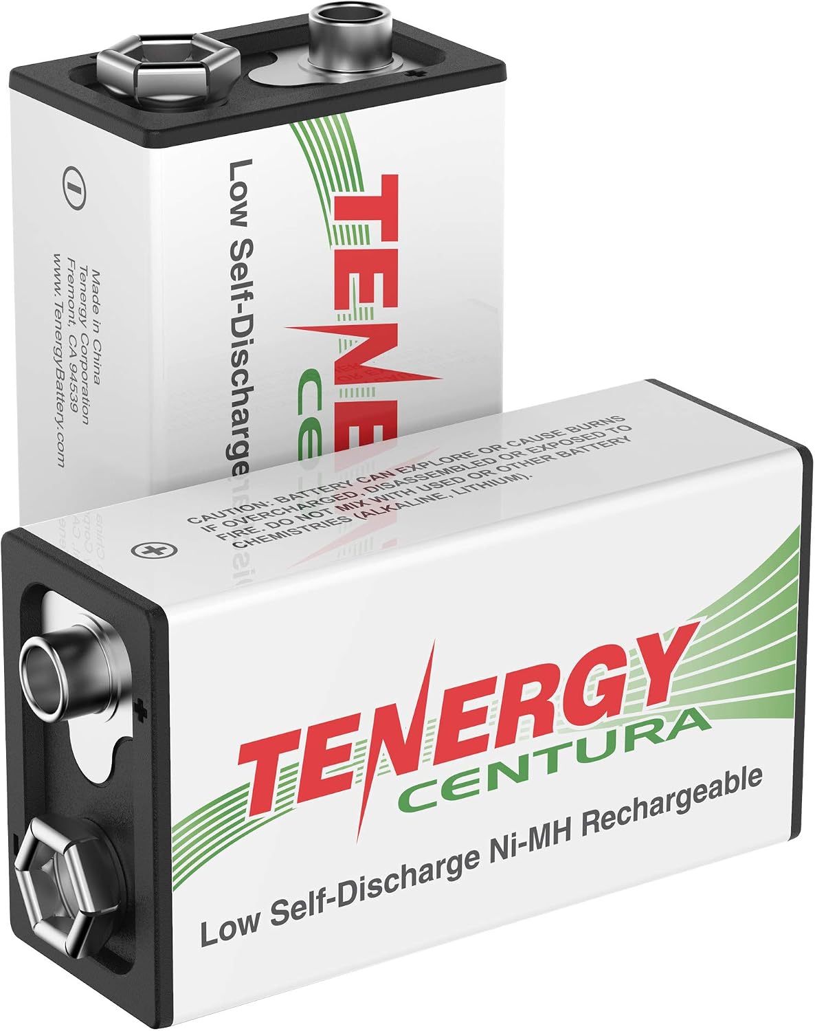 Centura 9V NIMH Rechargeable Batteries, 200mAh Low Self-Discharge Square Battery for Smoke Alarm/Detector, 2 Pack