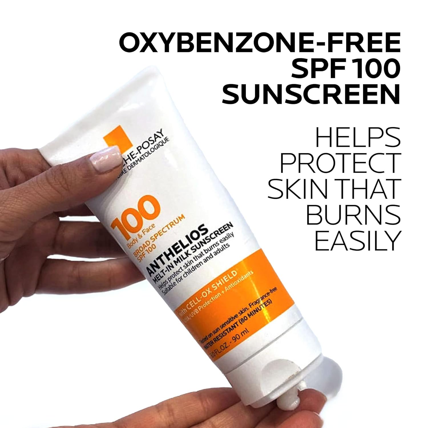 La Roche-Posay Anthelios Melt-In Milk Sunscreen SPF 100, Sunscreen For Body & Face, Broad Spectrum SPF +