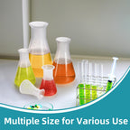 10 Pack Plastic Erlenmeyer Flask, Semi-Transparent