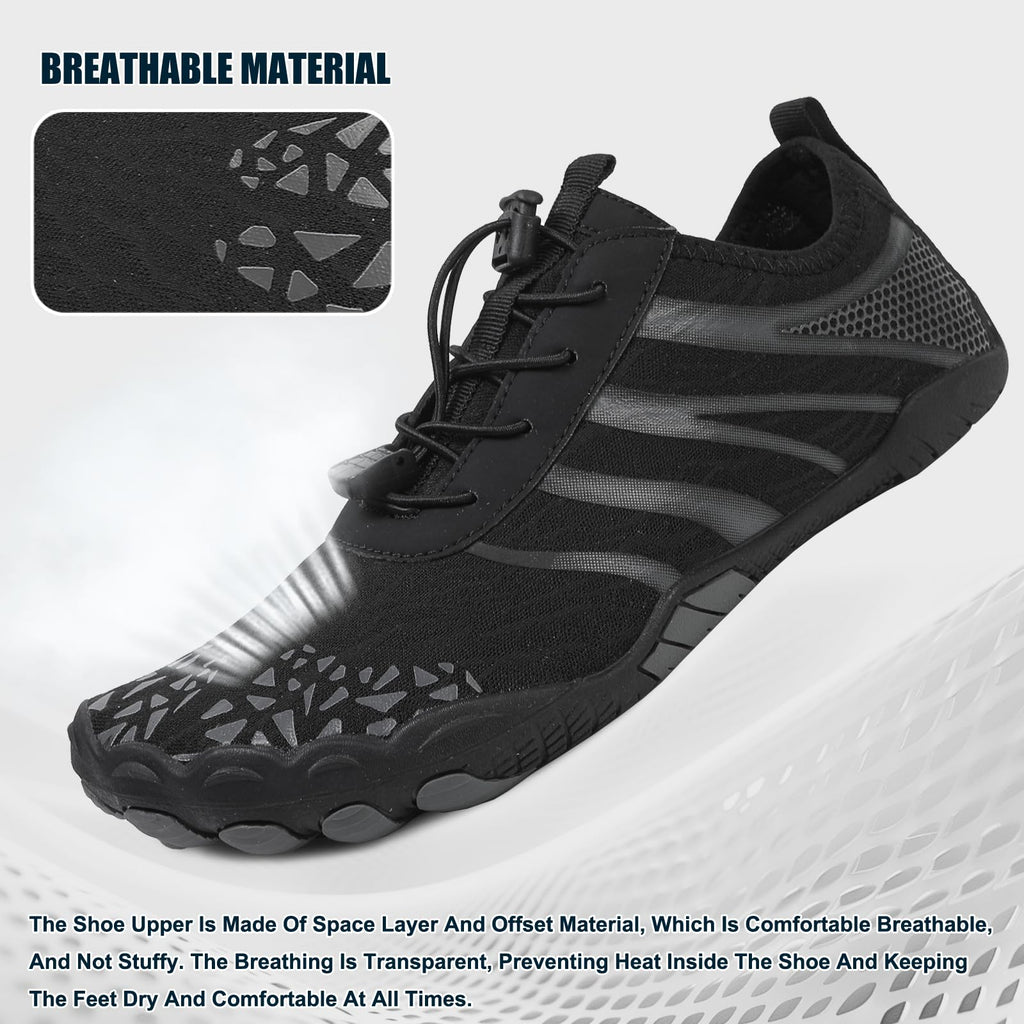 Barefoot Shoes Women Quick-Dry Hiking Footwear with Wide Toe Box, Non-Slip Barefoot Shoes Unisex Rubber Sole & Mesh