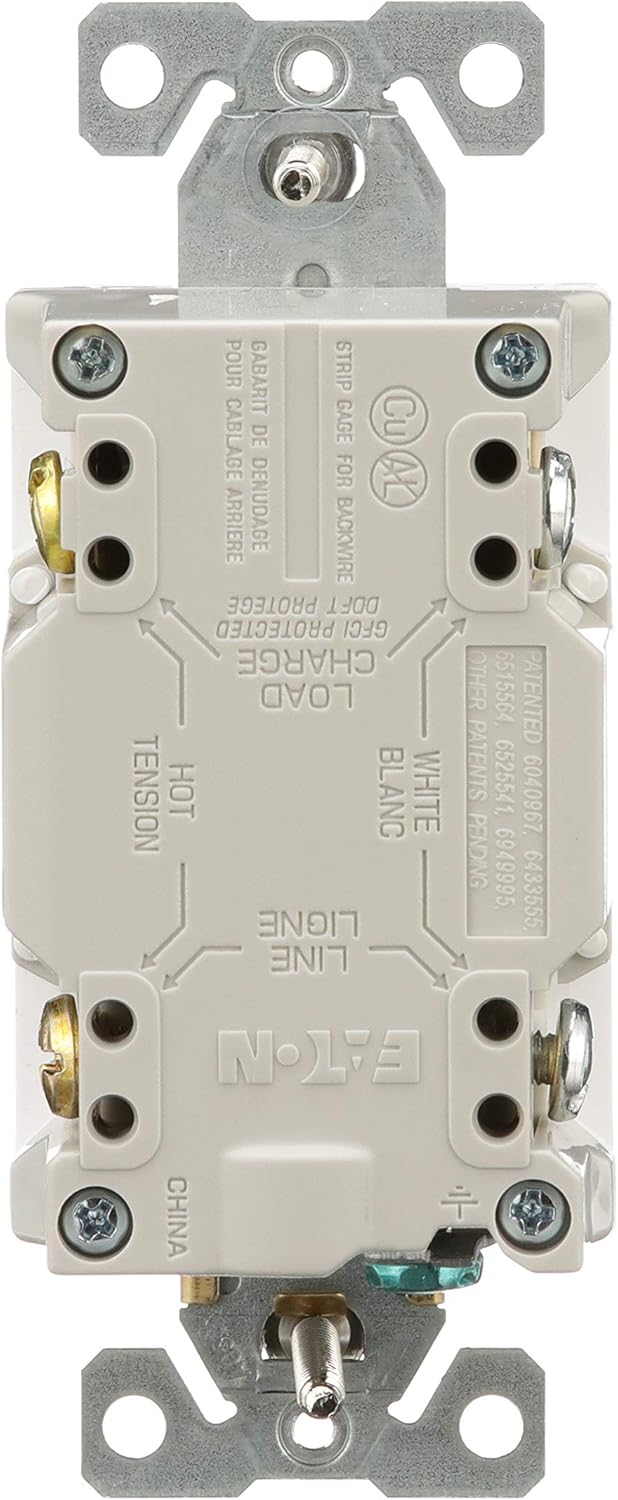 GFCI Self-Test 15A -125V Tamper Resistant Duplex Receptacle with Standard Size Wallplate, White