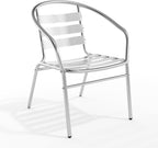 Aluminum Indoor-Outdoor Stack Chair with Triple Slat Back