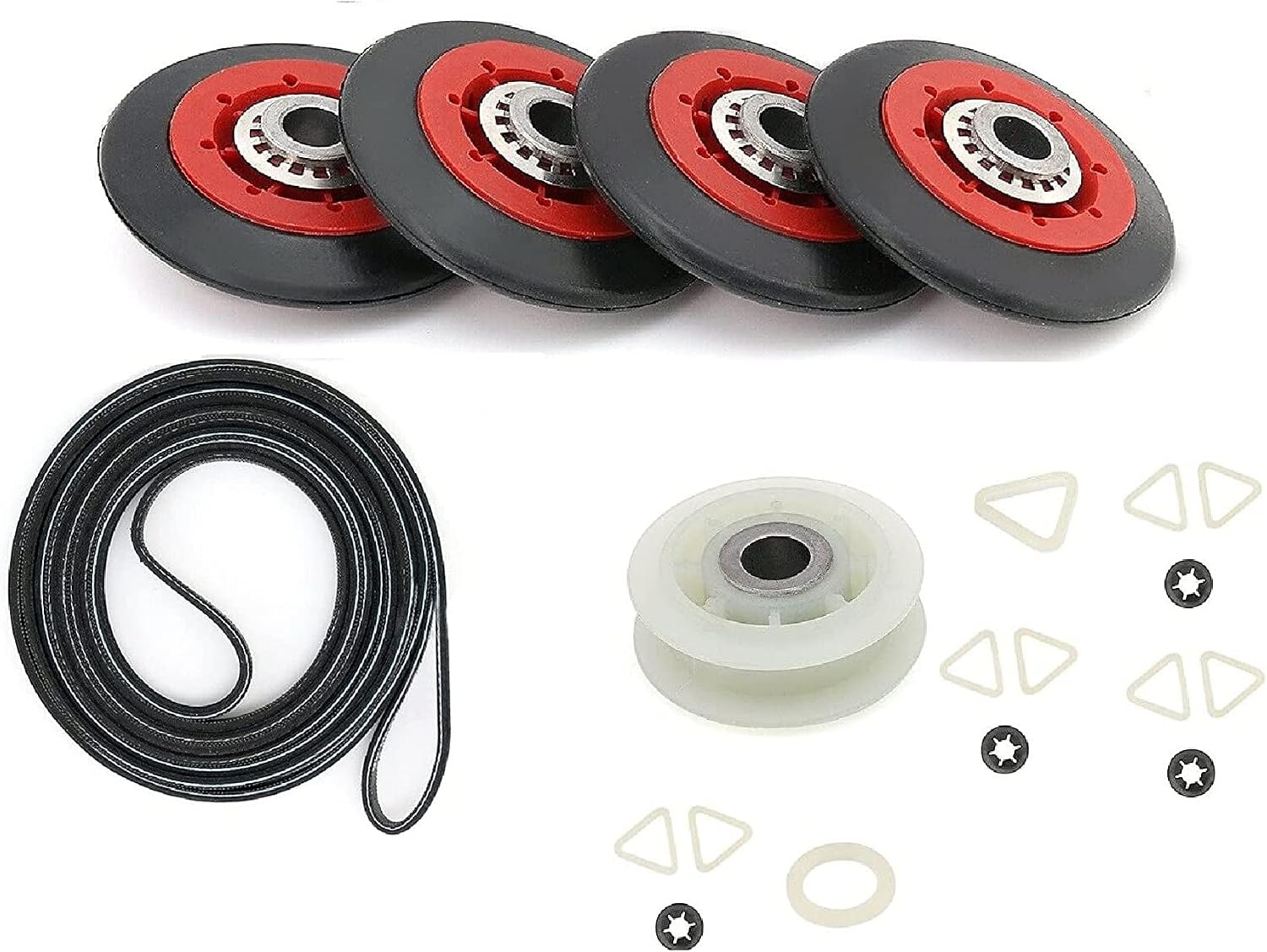 Dryer Repair Kit Drum Rollers Belt Replaces For Kenmore 110.85872401 110.75962401 110.64952300 110.67072600