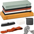 10-Piece Knife Sharpening Stone Set, Professional Whetstone 4 Side 400/1000 3000/8000 Grit, Whetstone Knife Sharpener