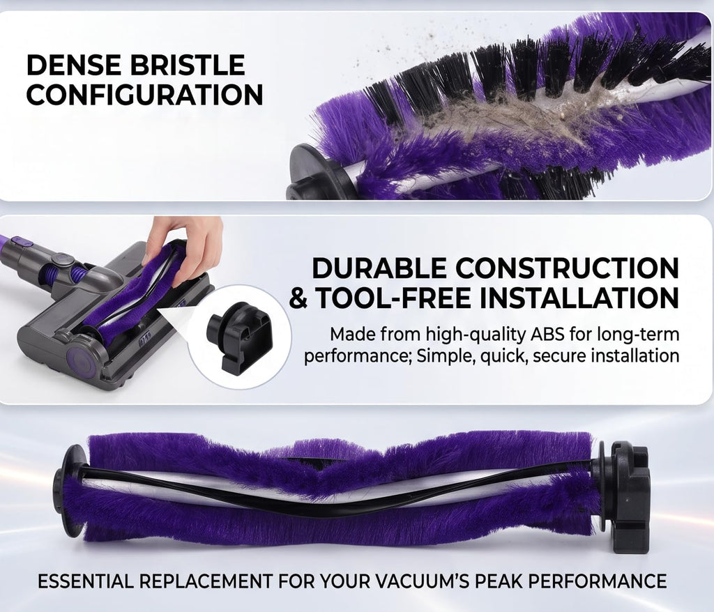 Replacement Roller Brush for V8 Pro, Tool-Free, ABS