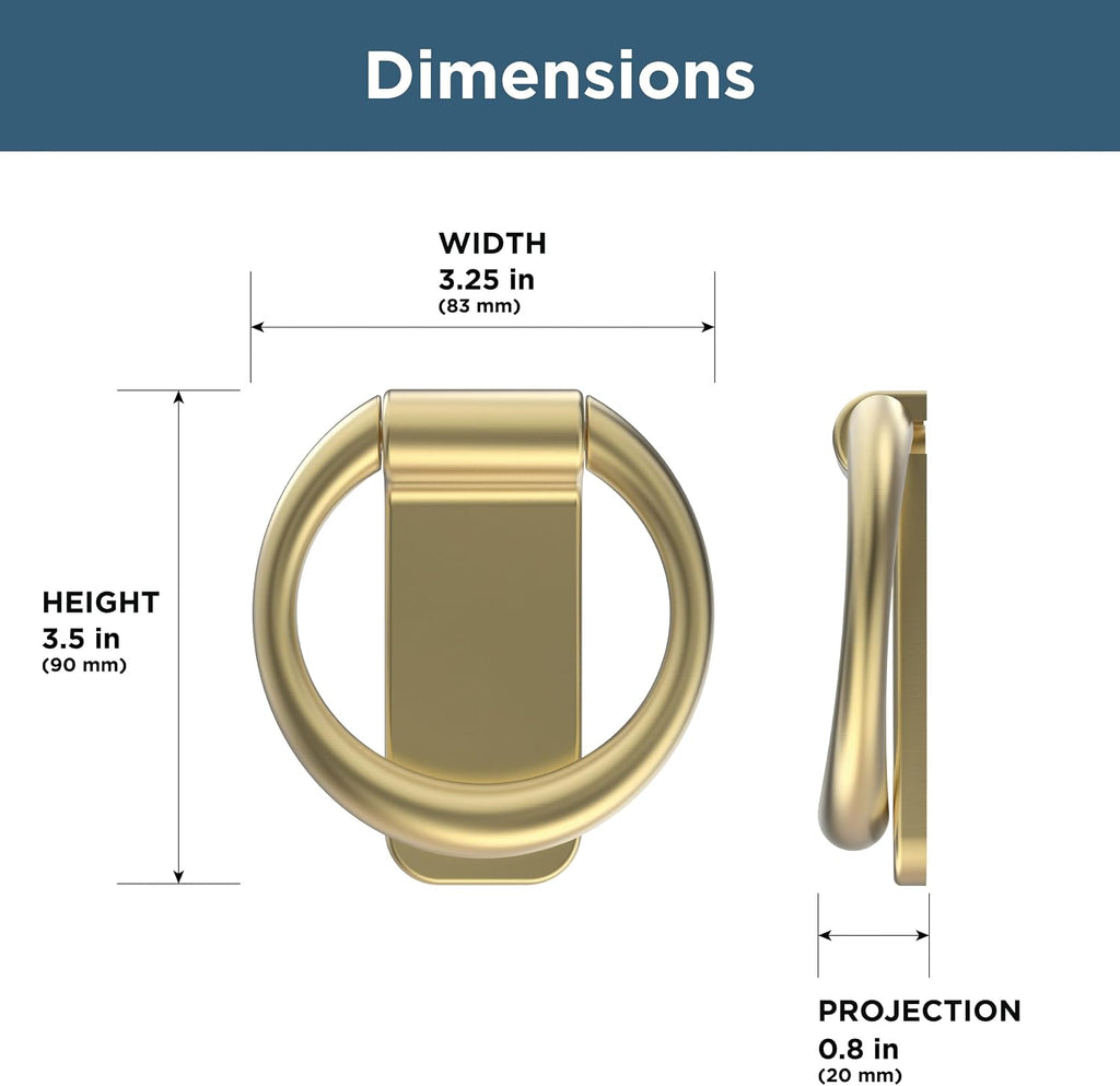 Franklin Brass Derby Door Knocker for Front Door in Brushed Gold EDHDKN-BRG-D