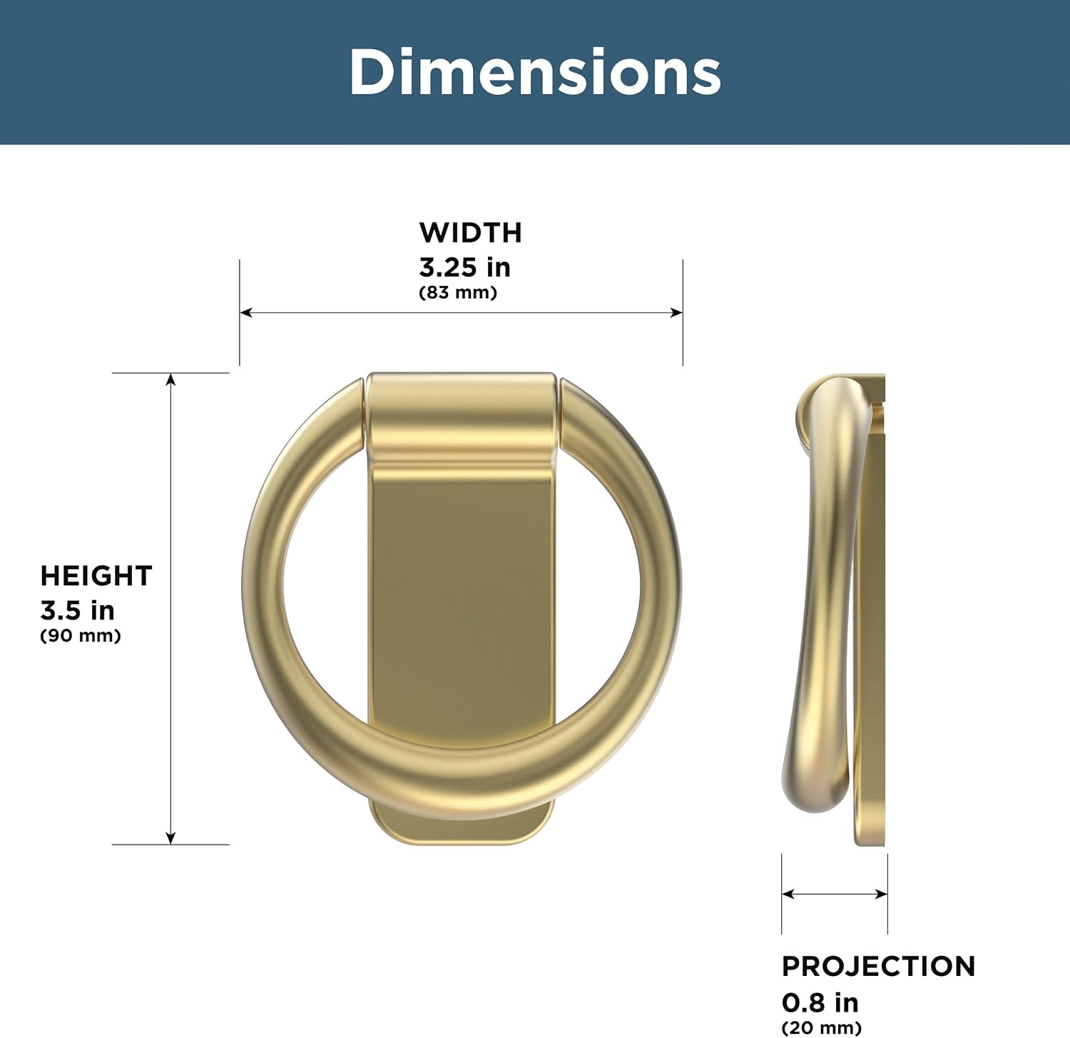 Franklin Brass Derby Door Knocker for Front Door in Brushed Gold EDHDKN-BRG-D