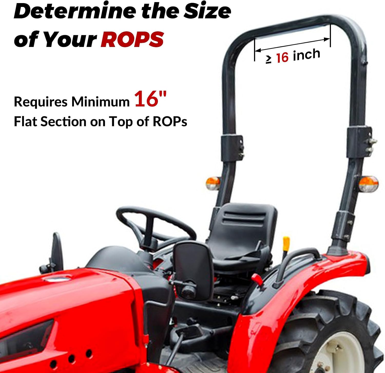 Universal Tractor Canopy for ROPS, UV-Resistant Sunshade | Fits compact tractors, riding mowers, zero-turn mowers and