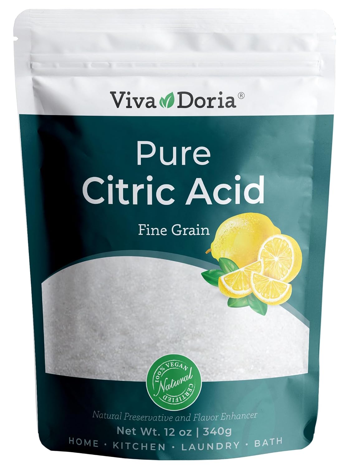 100% Pure Citric Acid, Food Grade, Fine Grain, 12 oz (340 g)