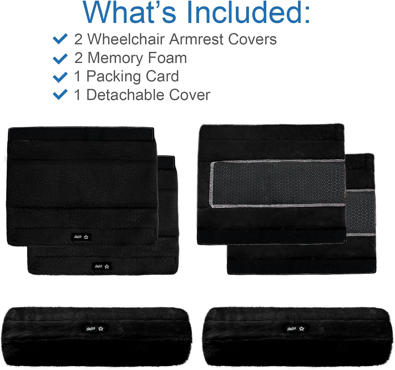 Wheelchair Armrest Covers 2 Pack Soft Memory Foam Wheelchair armrest Pads Wicking Washable for Office Transport Chair