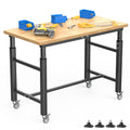 Heavy Duty Rolling Adjustable Height Workbench 42" x 20" for Garage