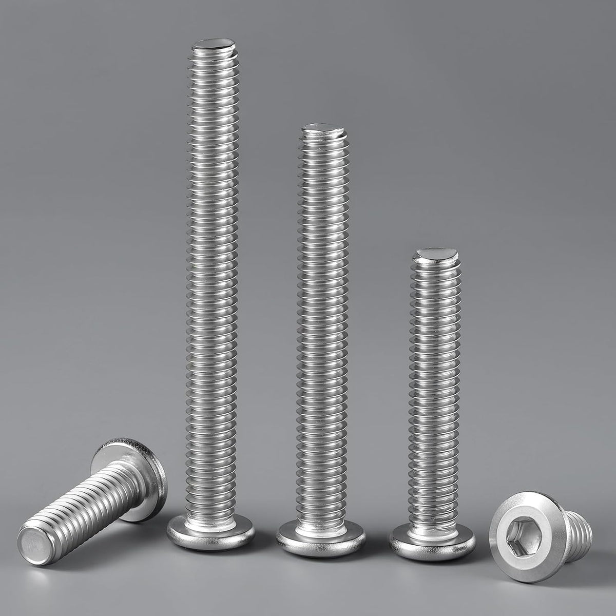 5/16-18 x 2-1/2" Bolt, 15PCS Flat Head Hex Socket Cap Screws Bolts, 304 Stainless Steel 18-8, Fully Threaded, with Hex Spanner