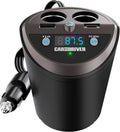 Smart FM Transmitter Bluetooth Cup Holder, Compatible with Alexa, Siri, and Google Assistant for Car, Dual USB-A and