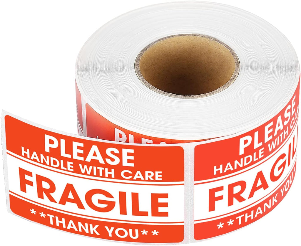2"x 3" Fragile Stickers 500 Packing Labels Handle with Care Strong Adhesive for Box Shipping and Moving