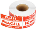 2"x 3" Fragile Stickers 500 Packing Labels Handle with Care Strong Adhesive for Box Shipping and Moving