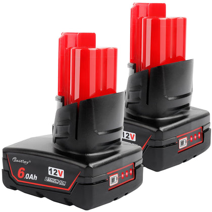 2 Pack 12V 6A Replacement Battery Compatible with Milwaukee 12V Power Tools (Not Made in Milwaukee)