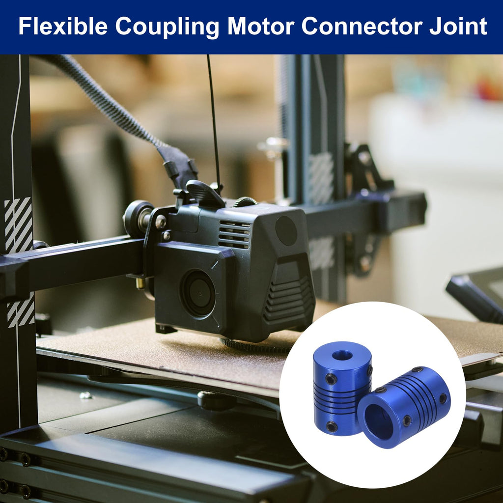 ELEZAPLY Flexible Shaft Coupling(4mm|4mm): 4 Pcs Blue Aluminum Alloy