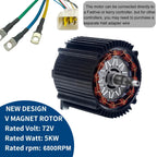 Electric Brushless DC Motor 72V 5000W Peak 8000RPM Scooter Motor KR5V V2