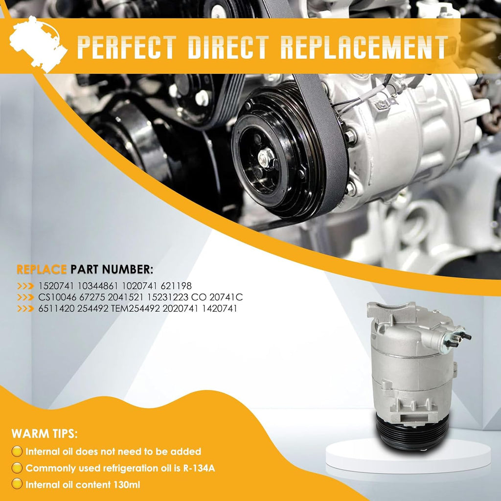 CO 20741C AC Compressor fit for 2008-2012 Chevy Malibu 2.0L 2.2L