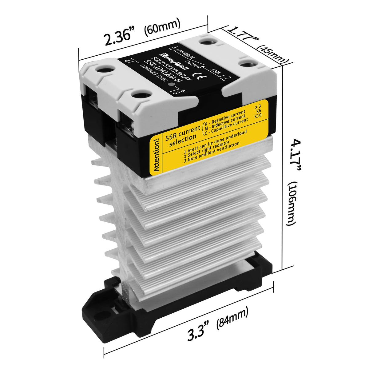 Solid State Relay 120A, DIN Rail SSR, ReleyWell