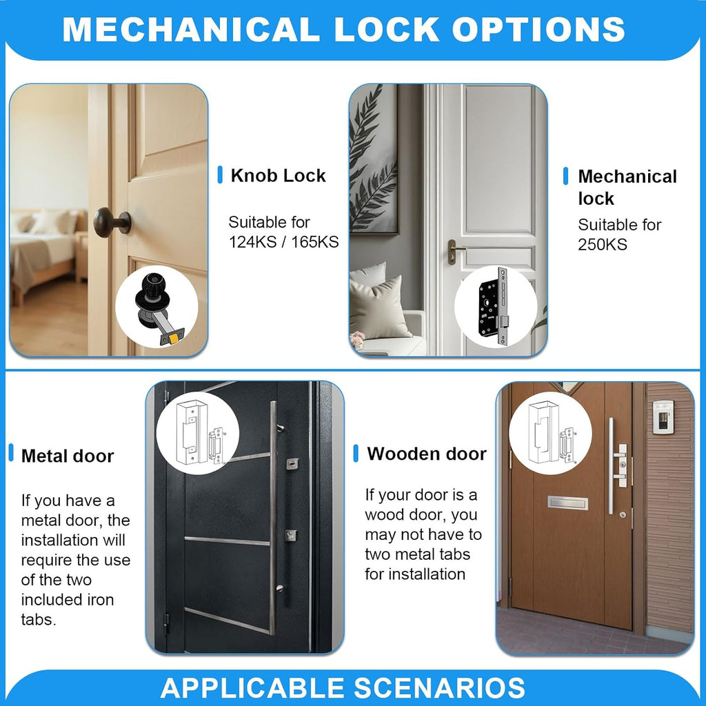 Upgraded Electric Strike Door Lock Kit with Wireless Remote, Button & Buzzer, Fail-Secure/Fail-Safe Adjustable Access